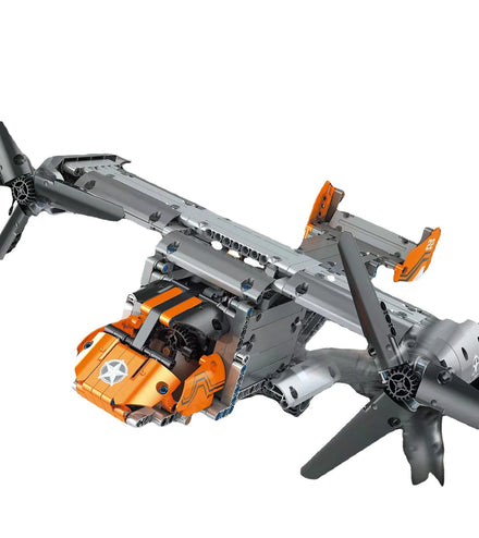 MOULD KING 15043 High-Tech Remote Control Osprey Transport Aircraft Model Toy MOC Building Block Brick for Kids Gift