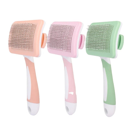 Factory Wholesale Custom Logo Plastic Self Cleaning Wire Brush Dog Pet Grooming Slicker Brush Cat Hair Remover Comb