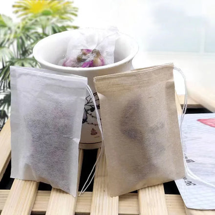 6*8cm Empty Filter Biodegradable Drawstring Individual Tea Filter Paper Bags With Strings