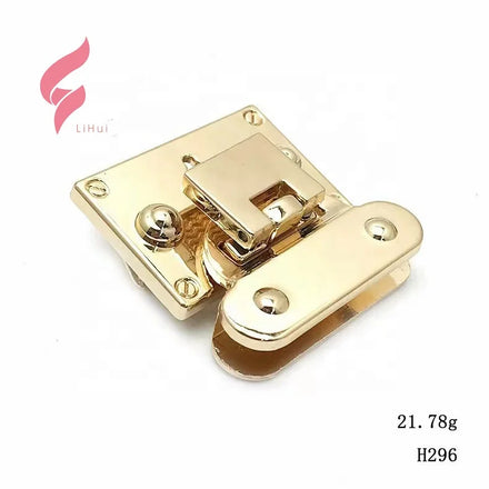 Lihui Wholesale Zinc Eco-friendly Lead & Nickel Free Metal Turn Lock Custom Logo for Handbag Hardware Accessories Luxury Bags
