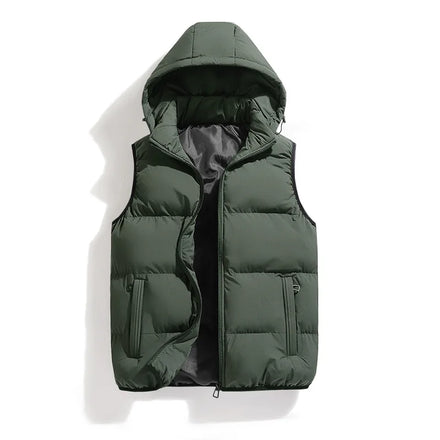 2022 Autumn and Winter New Fashion Cotton Padded Oversize Vest Men's Hooded Pure Cotton Jacket Casual Plus Waistcoat