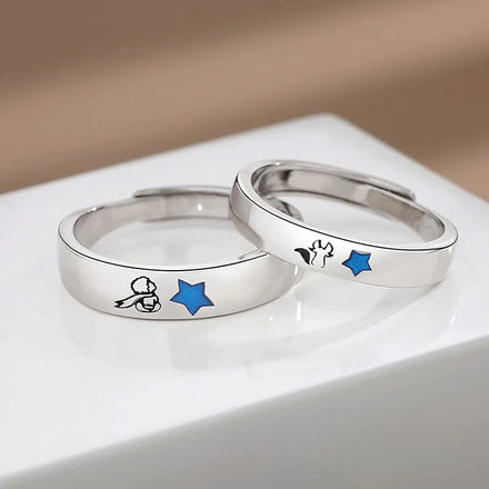 Couple Ring for Wedding Jewelry Valentine's Day Gift and the Fox Open Adjustable Ring