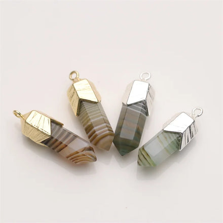 Wholesale Agate Pencil Pendants Crystal Point PendantSemi-Precious Gemstone Pendant