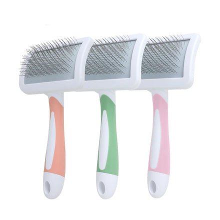 Long Metal Pin Hair Remover Brush Dog Slicker Brush Deshedding Undercoat Rake for Long-Haired Pets