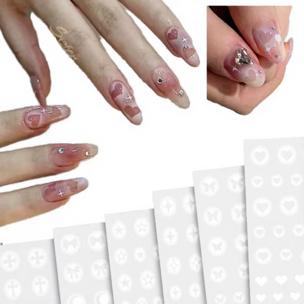 New Manicure Stickers Hollow Out Christmas Snowflakes Nail Sticker Decoration