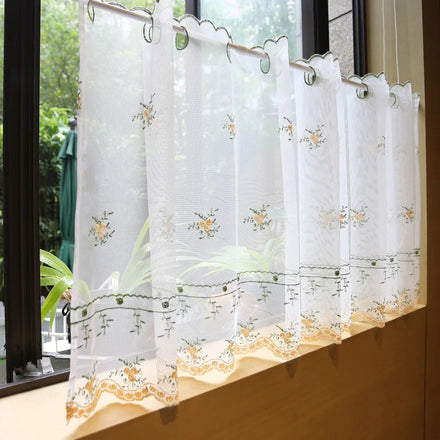XinLan Modern Sheer Curtain Design Wholesale Christmas Polyester Net Embroidery Curtain for Bedroom
