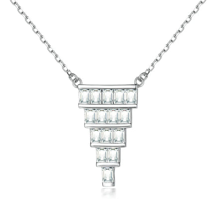 OEM Custom 925 Sterling Silver Silver Plated Zircon Pendant Necklace for Women Jewelry