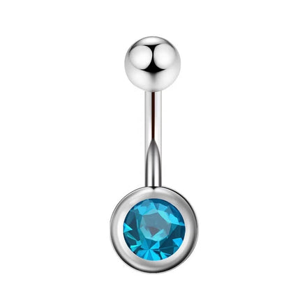 Fashion Stainless Steel Curved Barbell Body Piercing Jewelry Banana Bar Navel Stud Simple Single Crystal Belly Ring