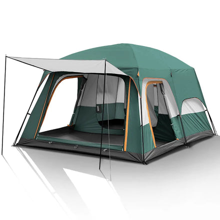 JSJM Oxford Fabric Four-Season Outdoor Camping Tent Two Bedrooms & One Living Room Portable 8-12 People Waterproof >3000mm