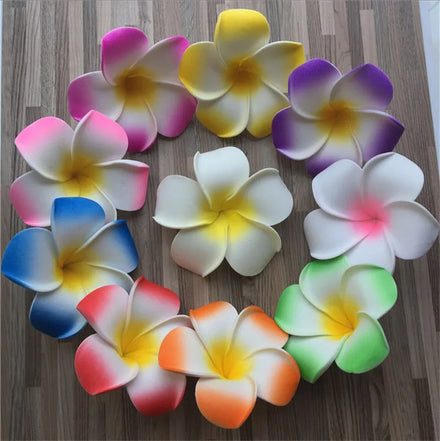 YOPIN-1461 Wholesale Hawaiian Artificial EVA Real Touch Foam Plumeria Flowers for Hair