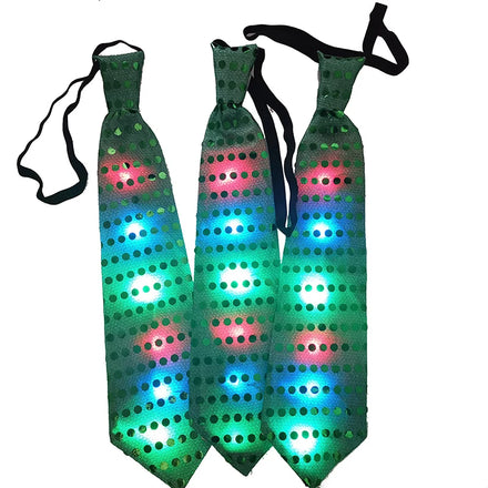 Performer Flashing LED Tie Necktie with RGB Lights and 3 Lighting Modes Nylon Material for Party Accessories and Performance