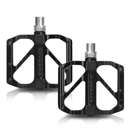 RIDERACE Bicycle Pedals DU Bearings Ultralight Aluminum Alloy Non-Slip Nails Mountain Road Bike Pedals Cycling Accessories