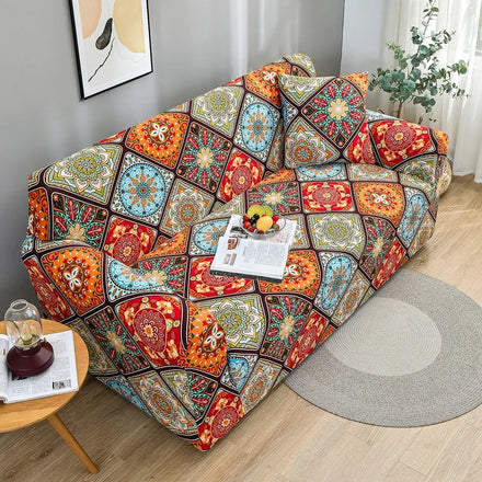 European Decorative Geometric Elastic Cover Three-Seat Universal Polyester Sofa Slipcovers