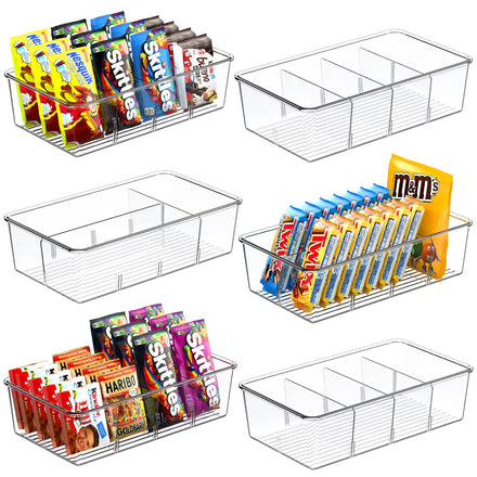 Kitchen Fridge Pantry Organizer Bins With Removable Dividers and Food Storage Set Sox