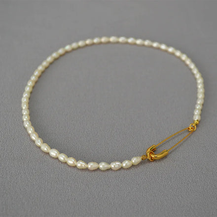 Fine Jewelry Brass 18k Gold Plated Natural Pearls Freshwater Pearl Necklace for Women