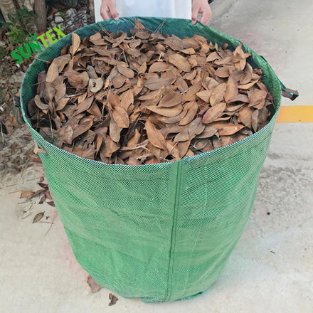 Heavy Duty Home and Yard Waste Bag 45-Gallons Woven PP with Reinforced Carry Handles Garbage Can