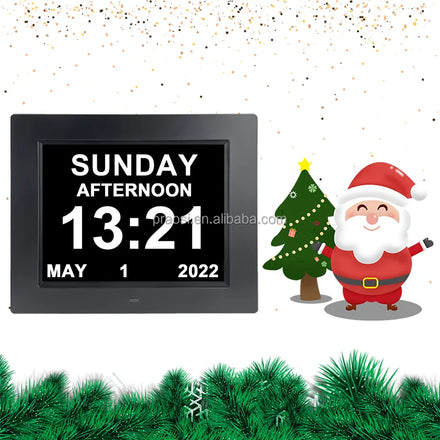 8 Inch Digital Calendar Day Clock Old Card Reminder for Alzheimer Dementia Seniors Electronic Medication Appointment Daily