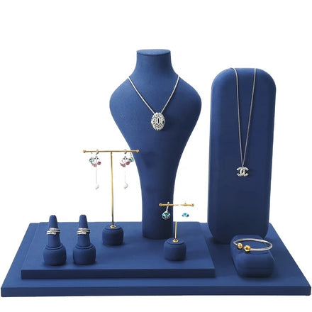 DIGU Jewelry Display Stand Props Fashion Microfiber Custom Earrings Necklace Bracelet Neck Jewelry Display Stand