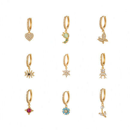 Wholesale Classic Simple Copper Buckle Dangle Earring Jewelry Female Temperament High-Grade Sensitive Zircon Ear Ring Huggie