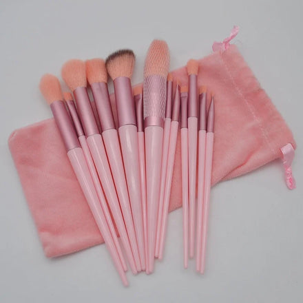 13pcs Professional Pink Makeup Brushes Set Foundation Powder Eye Shadow Make up Brushes with Gift Bag