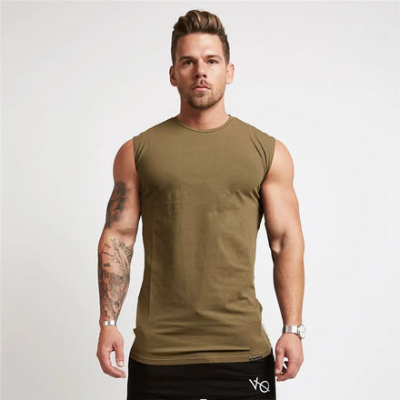 Europe and the United States Logo-free Cotton Sports Vest Men's Running Sleeveless T-shirt a Generation Hair
