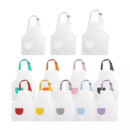 Colorful Sublimation Polyester Kid Aprons Blanks for Drawing/Cooking/Art Work Use