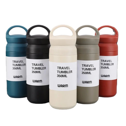 350ML/500ML Vacuum Insulated Japanese Style Thermos Flask Customized Matte Black Stainless Steel Water Bottles With Handle