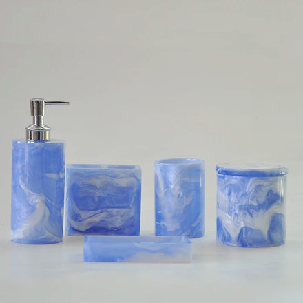 Excellent Quality Blue Resin Toilet Set Bathroom Shower Set Bathroom