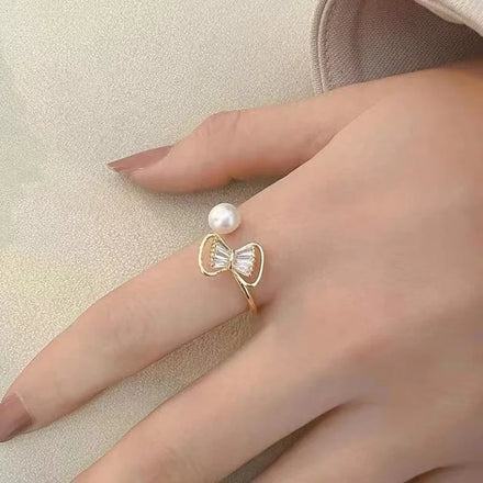 R1161 9-10mm Natural Freshwater Pearl Ring Accessory 925 Sterling Silver Adjustable Size Engagement Jewelry Ring for Women