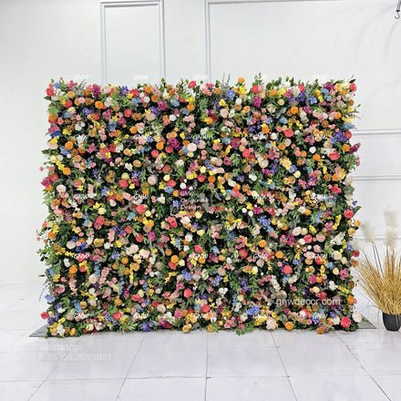 Phalaenopsis Artificial Flower Rose Customize Roll up Flower Wall Cloth Backing Flower Backdrop Wholesale Mixed Color