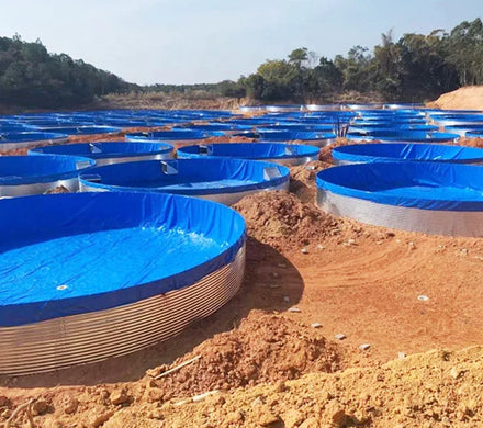 Sun-resistant Double-sided Waterproof Circulation Bucket Fish Pond Large Round Galvanized Sheet Canvas Fish Farming tank