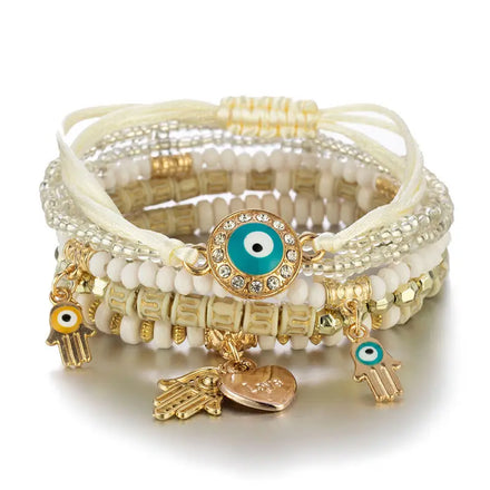 Multi Layer Bohemian Jewelry Resin Charms Ethnic Women Accessories Beaded Bracelets & Bangles