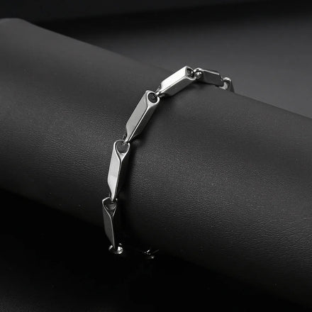 Wholesale Hip Hop Bullet Chain Tarnish Resistant Stainless Steel Fashion Design Melon Seed Chain Bracelet for Men Women