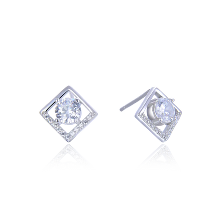 Bling Top Grade Zircon Square Diamond Earrings Artistic Designer Stud Earrings