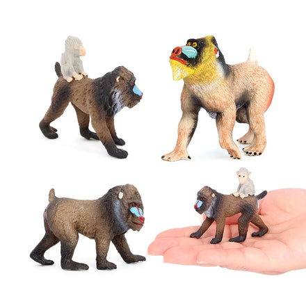Wholesale Solid PVC Simulation Statue Model 6 Pcs Wild Animal Toys Mandrill Figures Animal Toys Figurines