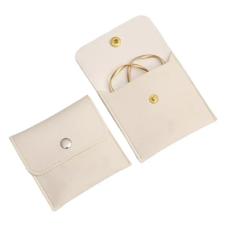 Luxury PU Bag Envelope Embossing Custom Logo Jewellery Packaging Ring Gift Pink Personal Flap Jewelry Leather Pouch