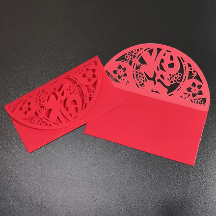 Chinese Surname Custom Wedding Padded Red Envelope Silhouette Red Packet Lucky Money Envelope