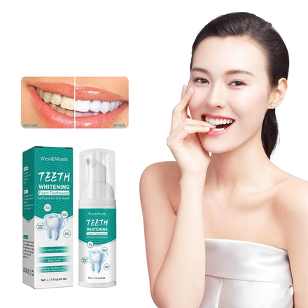 West&Month Remove Stains Protect Gum Fresh Breath Oral Cleaning Teeth Whitening Mousse Foam Toothpaste