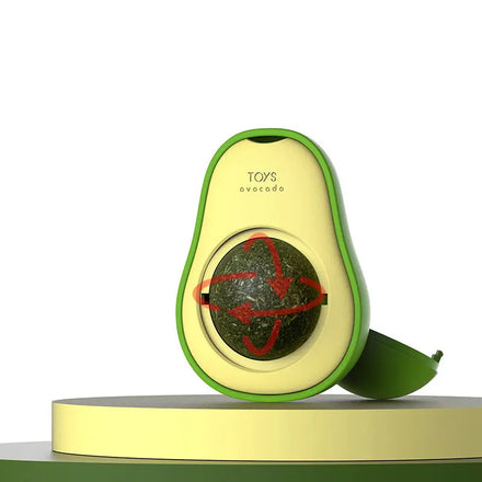 Avocado Catnip Edible Licking Balls 360 Degree Rotatable Snack Healthy Rotatable Treats Toys Wall Avocado Catnip Ball