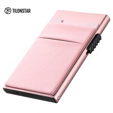 TILONSTAR Pop up Wallet With Money Pocket Slim Credit Card Wallet Holder Wallet With Pop up Card Holder