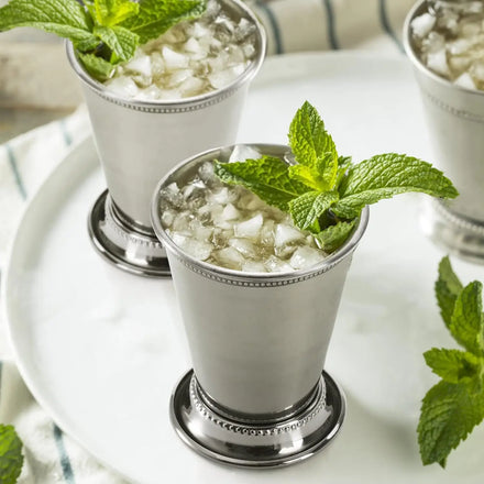 Stainless Steel Vintage Mint Julep Cup Classic Beaded Trim Border Moscow Mule Kentucky Derby 350ml Party