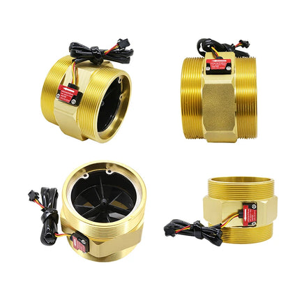 3 Inch Brass Water Flow Sensor 1.75MPa DC3.5~24V NPN DN80 Hall Turbine Flow Switch Electric Liquid Control Sensor NPN Output