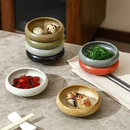 Wholesale Restaurant Home Use Ceramic Plates Dinnerware Tableware Japanese Style 3.5 Inch Dishes Saucer Plate&Dish