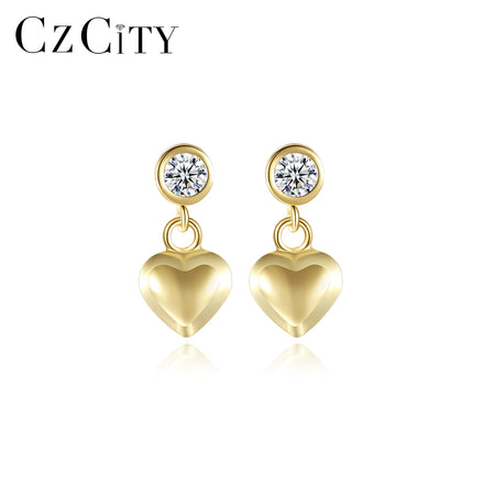 CZCITY Metal Earing Silver Stud Elegant Ball Lady Woman 925 Trend Sterling Gold Plated CZ Heart Earring 2026