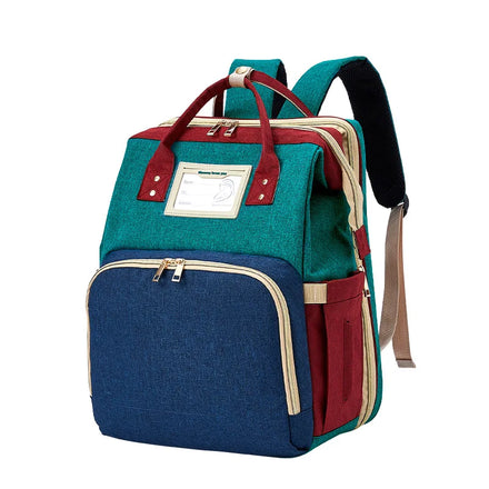 Lequeen Land Mom Large Tactical Diaper Backpack-Polyester Water Resistant with USB Port 31*25*43cm 800g Dot Pattern
