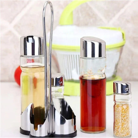 Factory Price Huge Stocks Stainless Steel Base High Borosilicate Glass Rectangle Shape Kitchen Seasoning Jar Set Food Container