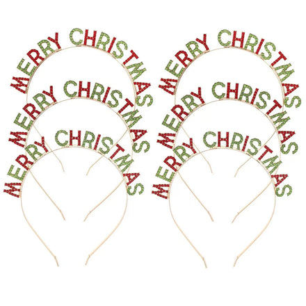Alloy Metal Headband Merry Christmas Hairbands for New Year Decoration Headbands Christmas Decor Hairband Party Supplies