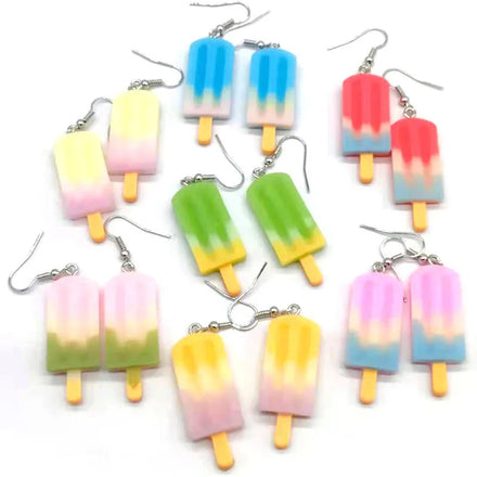 Student Friends Holiday Gift Jewelry Creative Resin Earrings Cute Multicolor Popsicle Earrings for Women Girls