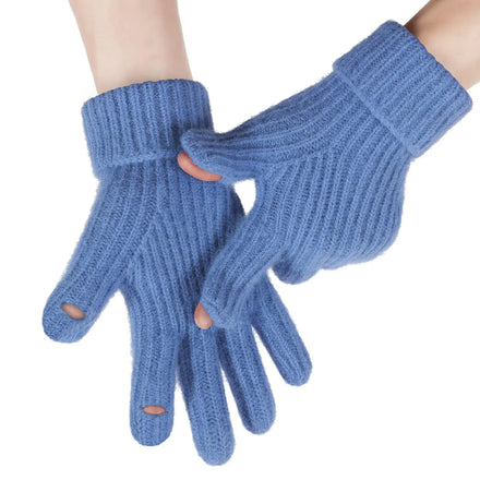 Winter Gloves for Women Touchscreen Finger Hole Elastic Thermal Knit Lining Warm Gloves Mittens for Cold Weather
