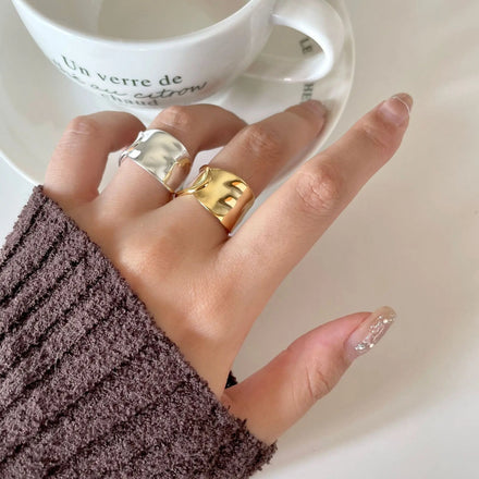 925 Sterling Silver Creative Hallowed Layered Rings Geometric Twist Bohemian Rings for Women